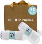 HIPHOP PANDA Bamboo Baby Washcloths,30 Pack (Gray Stripe) - 2 Layer Ultra Soft Absorbent Bamboo Towel - Natural Reusable Baby Wipes for Delicate Skin - Baby Registry as Shower