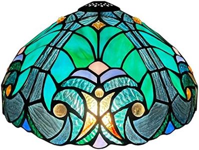 Cotoss Tiffany Lamp Shade 12" Victorian Stained Glass Replacement Lampshade