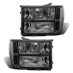 ADCARLIGHTS for 2007 2008 2009 2010 2011 2012 2013 2014 Sierra Headlight Assembly compatible with 07-13 GMC Sierra 1500/07-14 GMC Sierra 2500HD 3500HD Black Housing Clear Reflector Replacement L+R