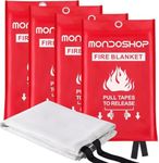 Mondoshop Fire Blanket for Home Kitchen Emergency Prepared Fire Suppression Blanket Fireproof Blanket Fire Retardant Blankets for Car, Fireplace, Camping, Picnic, Grill(40"x40")
