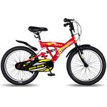 Vaux Eco-Sus Kids Cycle for Boys with Suspension for Age 5 to 8 Years, Sporty Bicycle for Kids with Steel Frame, Alloy Rims, 20x2.40 Tubular Tyres & V-Brakes, Ideal Height: 3.6ft to 4.5ft(Red)