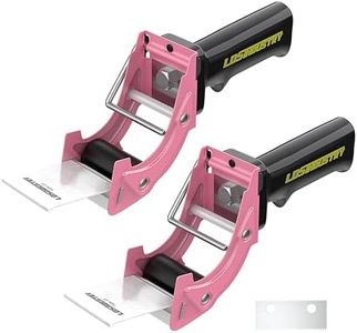 LDS Industry 2 Pcs Rapid-Replace Packing Tape Dispenser Guns with Extra Blade, 2IN(50mm) Lightweight Ergonomic Industrial Handheld Heavy Duty Tape Cutter for Carton, Packaging and Box Sealing Pink