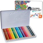 MindWare Color by Number Kids Colored Pencils - Bulk Set of 36 in a Tin Storage Container