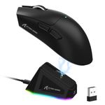 LexonElec x ATTACK SHARK X11 Wireless Gaming Mouse with RGB Magnetic Charging Dock, PixArt PAW3311 Sensor, Lightweight 59g Tri-Mode Gaming Mouse, Wired/2.4G/BT, Up to 22K DPI for PC/Mac-Black