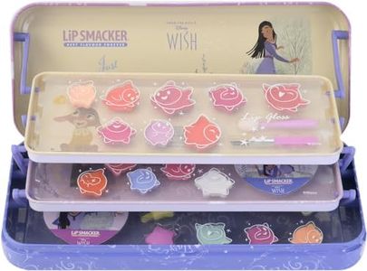 Lip Smacker Wish Triple-Tier Beauty Tin, Set di Trucchi per Bambini Ispirato a Disney Wish con Lucidalabbra, Ombretti, Accessori Beauty e Adesivi Inclusi