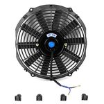 DNA Motoring 12" High Performace Electric Cooling Slim Radiator Fan w/Mounting Kit (Black),RAF-12+FMK