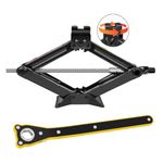 HSHa Scissor Jack 2 Ton, Car Jack Kit 110-390 mm, Labor-Saving Design, Heavy Duty Car Scissor Jack with Wheel Wrench for Car SUV, Black