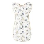 Duomiaomiao Baby Transition Swaddle Blanket, Baby Sleeping Bag with Arms Up for All Seasons, Cotton Baby Essentials for Newborn Boys Girls 0-6 Months, Little Flowers