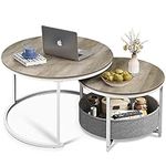 WLIVE Coffee Table Set of 2,Round N