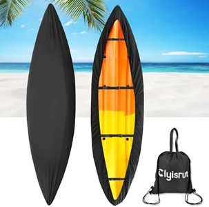 Waterproof Kayak Cover Canoe Tarps Accessories, Boat Outdoor Oxford Storage Marine Cockpit Dust Cover UV Protection Ultra Strong Sunblock Shield for Fishing Boat Kayak Canoe (15-16.4FT, Black)
