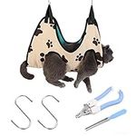 BDSHUNBF Dog Grooming Hammock and Harness with 2 Hooks, Claw Care for Dogs, for Easy Pet Grooming and Claw Care, Perfect for Bathing and Nail Trimming Suitable for Cats and Dogs (Small)