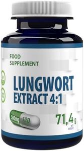 Lungwort (Pulmonaria) 2000mg Equivalent (500mg of 4:1 Extract) 120 Vegan Capsules, Lung Support, Cleanse, Detox, Respiratory