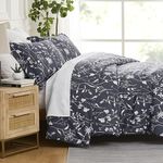 Southshore Fine Living, Inc. 3-Piece Comforter California King Size, Down Alternative All-Season Comforter with Matching Shams, Soft Floral Bedspread for King or Cal King Bed, Secret Meadow Blue