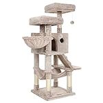 Feandrea Cat Tree, Cat Tower for Large Cats, Ultra-Soft, Light Brown PCT162M01