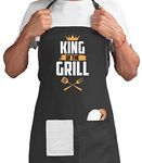 Gift for your Daddy this Father's Day! Funny Quote King Of The Grill Kitchen Chef BBQ Grill Aprons For Men Ideal Gift For Fathers Day, Christmas, Birthday