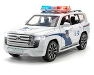 ARNIYAVALA 1:24 Scale Die-Cast Zinc Alloy Toyata Prrado LC-300 with 6 Openable Doors,Lights & Music【Police SUV】【Pack of 1】 (WHITE)