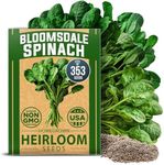 HOME GROWN Bloomsdale Spinach Seeds Pack – 352 High Germination Non-GMO Heirloom Spinach Seeds for Planting – Herb Seeds for Hydroponic and Gardens to Grow Spinach for Cooking (Spinacia oleracea)