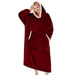 mebiusyhc Oversized Hoodie Blanket Fluffy Fleece Blanket Hoodie Hooded Blanket Deep Pockets, Cozy Warm Fleece Sherpa Blanket, Gifts Adults Mom Wife Girlfriend Men, One size fits all