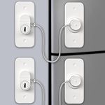 Refrigerator Lock AOSITE 2 Pack Mini Fridge Locks for Kids No Drill Cabinet Lock with Keys Cupboard Lock Child Safety Locks for Cabinets Drawer Locks with Keys Freezer Lock Baby Proofing Cabinet Locks