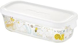 iwaki B3246-SNF Heat Resistant Glass Storage Container, Butter Case, Shinji Kato, Scandinavian Garden, Rectangle, 16.9 fl oz (500 ml)