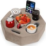 Couch Cup Holder Pillow,Sofa Cup Holder,Couch Drink Holder,Octagon Couch Caddy with Cup Holder for Coffee Cup,Phone,Remote,Couch Cup Holder Tray for Bed,Car,Sofa,Table,Couch Accessories