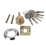 BQLZR Brass Replacement Rim Cylinder Door Night Latch Lock Cross Shaped Nightlatch + 6 Keys