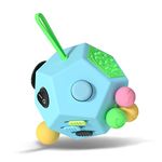 Fidget Dodecagon -12-Side Fidget Cube Relieves Stress and Anxiety Anti depression cube for Children and Adults with ADHD ADD OCD Autism (B3 Blue sky)