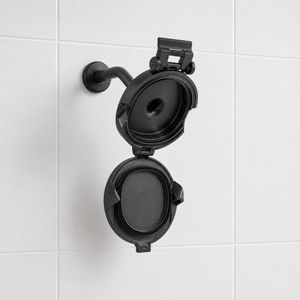 Shower Clear Patented Open Clean Design Shower Head - The World’s Only Cleanable Shower Head to Reduce Moisture & Buildup, High Pressure Flow, Universal Fit - Black- 5.5 inches