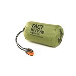 Survival Frog Tact Bivvy 2.0 Emergency Sleeping Bag w/Stuff Sack, Carabiner, Survival Whistle, ParaTinder - Compact, Lightweight, Waterproof, Reusable, Thermal Bivy Sack Cover, Shelter Kit