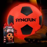 SYNCFUN Glow in The Dark Football Light Up LED Football Reflective Football Size 5 for Night Games Bright Soccer ball Gift for Kids Outdoor Sports