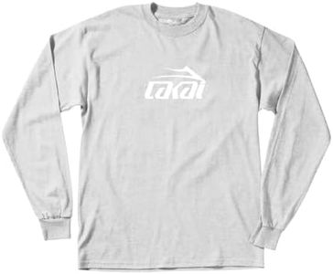 Lakai Men's Basic Long Sleeve T-Shirt - 100% Cotton Skateboarding Tee, Ash, Small