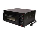 Shoppers Hub PNQ 2000W Electric Single Deck Black Body Pizza Oven HS1S with 16"x16" Stone | Durable 4-Side Thermocol Packing | Commercial Oven for Hotels Cloud Kitchens & Bakeries (Size: 56x57x28cm)