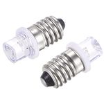 MECCANIXITY E10 Screw Base LED Bulb DC 9V 0.25W Hollow Head Mini Diffuse Light with Storage Box, White Pack of 10