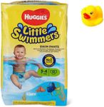 X-Small - Little Swimmers Disposable Swim Diapers, (7lb-18lb.), 12-Count Bonus Rubber Duckie Pool Toy