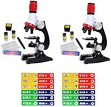 Science Kits for Kids Beginner Microscope with LED 100X 400X and 1200X-Include Sample Prepared Slides (2)