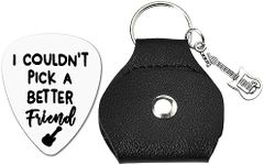 Best Friend Birthday Gifts for Women Men I Couldn't Pick a Better Friend Guitar Pick Keychains for Musician Guitar Lovers Bestie Christmas Graduation Gifts for BFF Friendship Keychain for Boys Girls