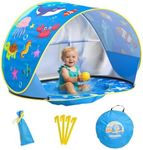AZDYJL Baby Beach Tent with Pool, Pop Up Beach Tent UV Protection Sun Shelter for Infant Toddlers Toys, Portable Shade Pool Tents Baby Beaches Essentials with Carry Bag for Outdoor, Travel, Camping
