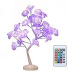 WERTSW Light Up Rose Flower Tree Lamp with Remote Control, 16 Color Changing Flower Desk Lamps for Girls Bedroom Decor, LED Tabletop Bonsai Tree for Valentines Day Christmas Home Wedding Decor