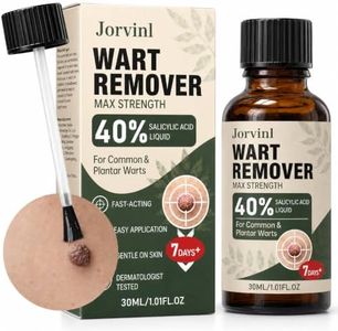 Jorvinl Wart Remover Liquid with 40% Salicylic Acid, Maximum Strength Fast Acting Wart Treatment for Common Warts, Plantar Warts, Flat Warts, Corns and Calluses, Easy Application, 1.01 fl oz