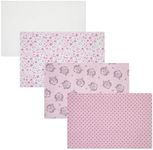 4-Pack Unisex Baby Cotton Flannel Receiving Blankets, One Size Newborn Swaddle Blankets (30 x 30)