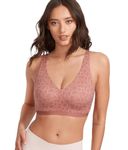 Warner's Women's Cloud 9 Super Soft, Smooth Invisibles Look Wireless Lightly Lined Comfort Bra Rm1041a, Deco Rose Chalk Floral, Large