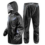 Rain Coat for Men Waterproof Raincoat with Pants Polyester Rain Coat For Men Bike Rain Suit Rain Jacket Suit Mobile Pocket with Storage Bag - Size- Medium