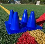 Heavy & Tough 6" Cones - Won't Fly Away in Wind or Crack/Break - LVL10 Pro Training Cones - 20 Cones - Blue