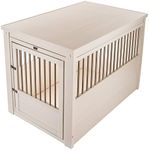 New Age Pet ECOFLEX Dog Crate End Table with Spindles; Antique White Large, EHHC404L-ROCKY, Anitque White