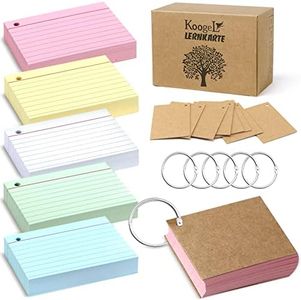 Koogel 500 fichas rayadas en práctico estuche para aprender vocabulario mientras paseas