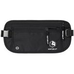 Travel Money Belt for Men and Women - Concealed Travel Wallet & Passport Holder with RFID Blocking (Pure Black)