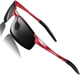 ROCKNIGHT UV400 Sunglasses for men Polarized UV400 Cool Outdoor Red Frame