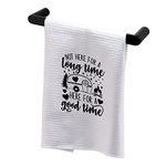 BDPWSS Camping Kitchen Towel Not Here for Long Time But Here for A Good Time Camping Lover Travel Trailer Camper Hiker Gift (for Good time TWCA)