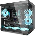 PCCOOLER CPS C3T500 AIRFLOW Mid-Tower ATX/M-ATX/ITX Case, Pre-installed 6 120mm PWM ARGB Fans,Column-Free Design,270° Full View Tempered Glass,360MM Radiator&400MM GPU Support,Easy Installation,BK