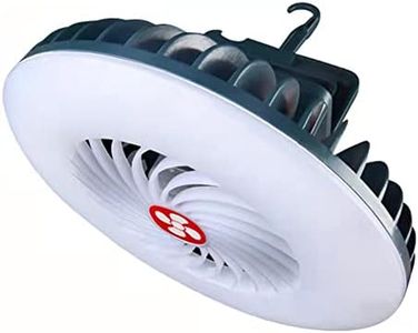 DUUKOA LED Camping Light with Fan Rechargeable Tent Light Emergency Lantern ,2 Light Modes ,3 Wind Speed ,Power Display, Waterproof